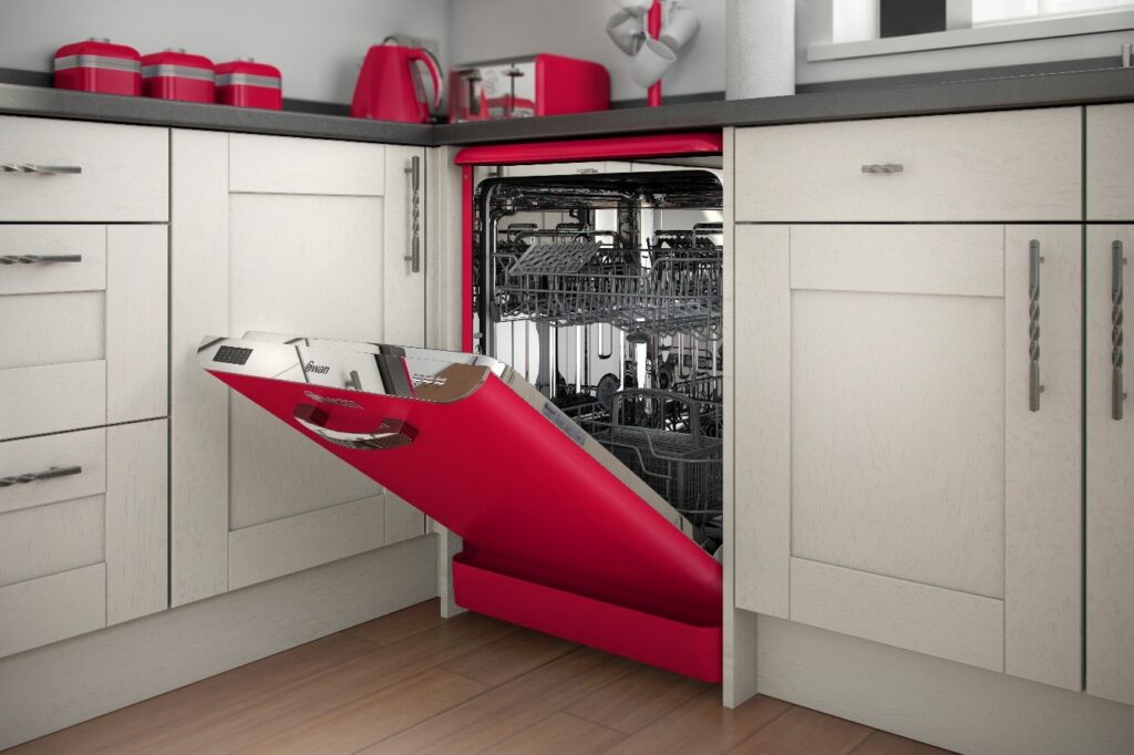 Red Swan Dishwasher in a fully fitted kitchen