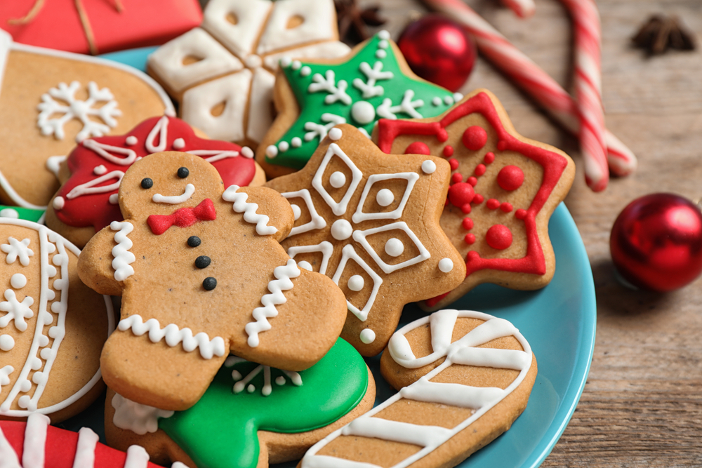 colour image of christmas cookies on a plate