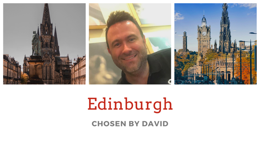 Edinburgh Chosen By David banner with images of Edinburgh cathedral 