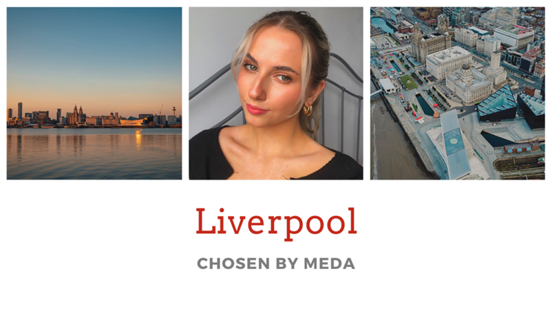 Liveprool Chosen By Meda Banner with photographs of Liverpool docks and Liverpool city