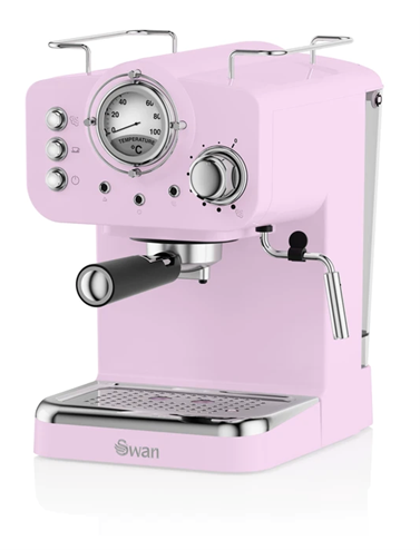 Pink Retro Swan Pump Espresso Machine