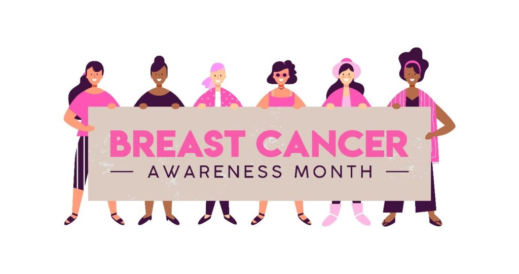 An animated image to raise awareness for breast cancer awareness month. 