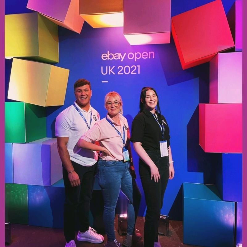 Katie from Swan with colleagues at the ebay open UK 2021 event