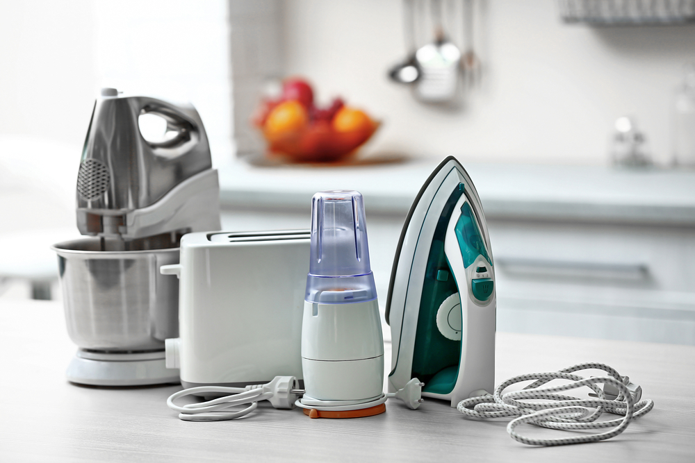 Photograph of electrical appliances on a kitchen counter