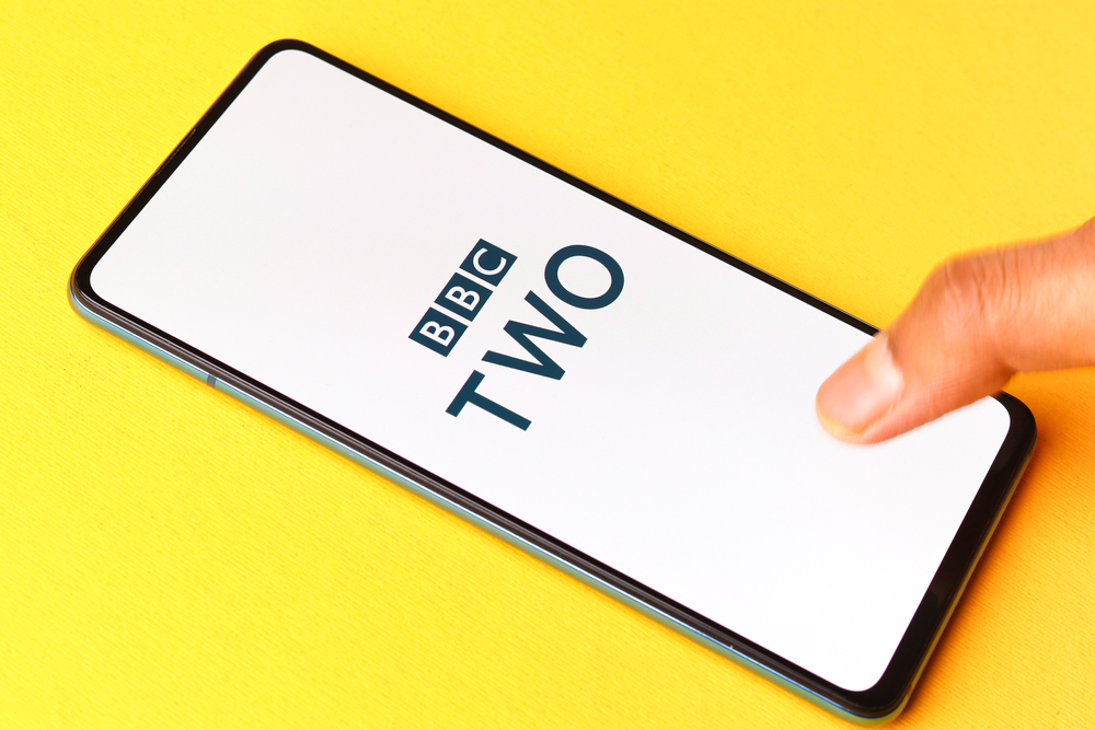 Image of a phone screen with the BBC two logo