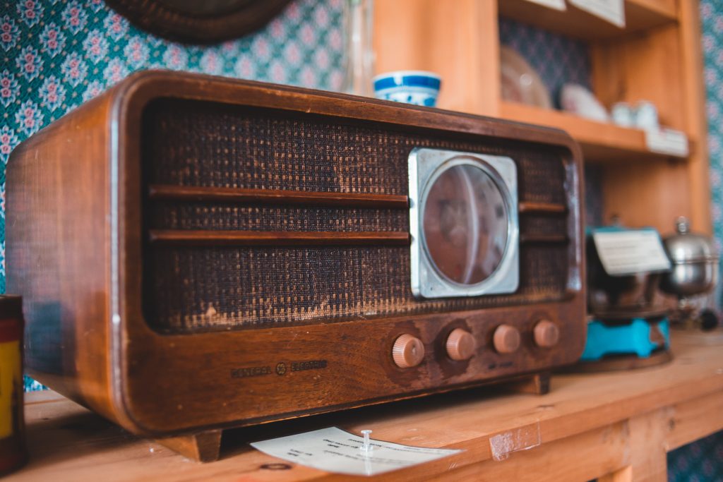 Old wooden radio.