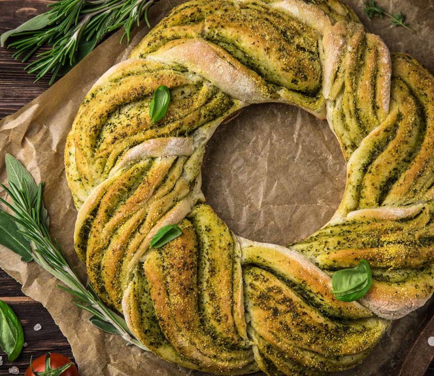Pesto Bread Wreath