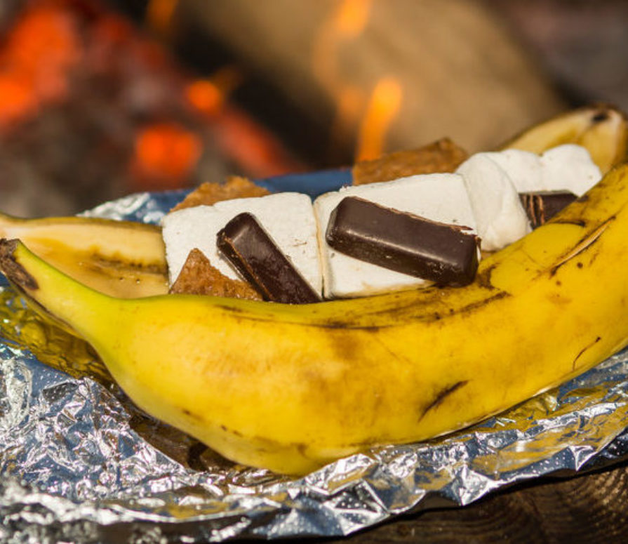 Air Fryer Chocolate Banana Boat S’mores
