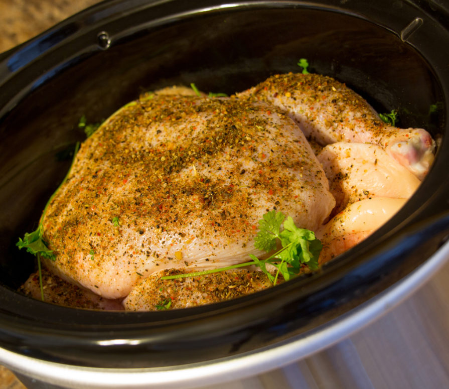 Delicious Poached Slow Cooker Chicken With Vegetables