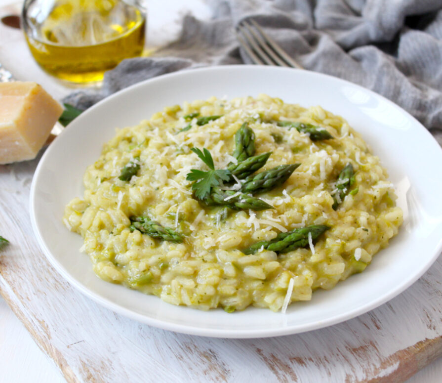 Herby asparagus risotto
