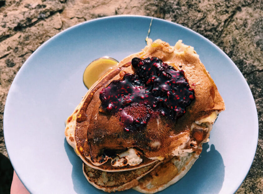 Dairy-Free Banana Pancakes with Berry Compote - Breakfast Recipe